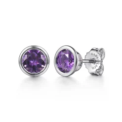 Best Gabriel & Co. 925 Sterling Silver Amethyst Stud Earrings