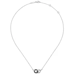 Outlet Gabriel & Co. 925 Sterling Silver and Black Spinel Interlocking Links Necklace