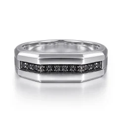 Outlet Gabriel & Co. 925 Sterling Silver and Black Spinel Band
