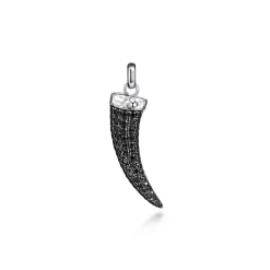 Outlet Gabriel & Co. 925 Sterling Silver and Black Spinel Horn Pendant