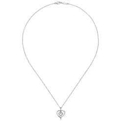 Clearance Gabriel & Co. 925 Sterling Silver and Diamond Double Heart Pendant Necklace