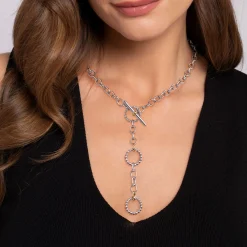 New Gabriel & Co. 925 Sterling Silver and 14K Yellow Gold Bujukan Link Necklace