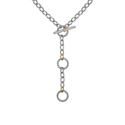 New Gabriel & Co. 925 Sterling Silver and 14K Yellow Gold Bujukan Link Necklace