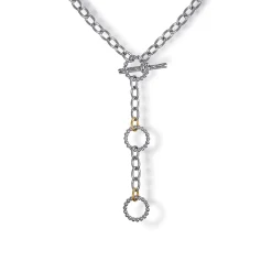 New Gabriel & Co. 925 Sterling Silver and 14K Yellow Gold Bujukan Link Necklace