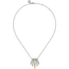 Best Gabriel & Co. 925 Sterling Silver and 14K Yellow Gold Bujukan and White Sapphire Multiple Row Pendant Necklace