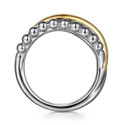 Clearance Gabriel & Co. 925 Sterling Silver and 14K Yellow Gold Bujukan Ring