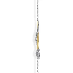 Sale Gabriel & Co. 925 Sterling Silver and 14K Yellow Gold Bujukan Bypass Necklace