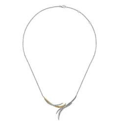 Sale Gabriel & Co. 925 Sterling Silver and 14K Yellow Gold Bujukan Bypass Necklace
