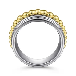 Outlet Gabriel & Co. 925 Sterling Silver and 14K Yellow Gold Bujukan Wide Band Ring