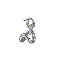 Clearance Gabriel & Co. 925 Sterling Silver and 14K Yellow Gold Bujukan Link J Hoop Earrings
