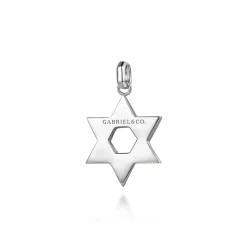 Sale Gabriel & Co. 925 Sterling Silver and 14K Yellow Gold Star of David Pendant