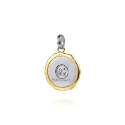 Sale Gabriel & Co. 925 Sterling Silver and 14K Yellow Gold Skull Pendant