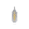 Best Gabriel & Co. 925 Sterling Silver and 14K Yellow Gold Dog Tag Pendant With Dagger