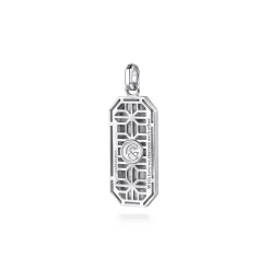 Best Gabriel & Co. 925 Sterling Silver and 14K Yellow Gold Dog Tag Pendant With Dagger