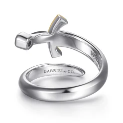 Online Gabriel & Co. 925 Sterling Silver and 14K Yellow Gold Garnet and Enamel Dagger Wrap Ring