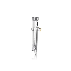 Best Gabriel & Co. 925 Sterling Silver and 14K Yellow Gold Garnet Dagger Mens Pin With Black Enamel