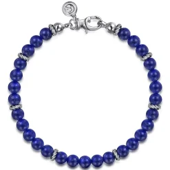 Online Gabriel & Co. 925 Sterling Silver and 6mm Lapis Beaded Bracelet