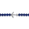 Sale Gabriel & Co. Sterling Silver and 8mm Lapis Beaded Bracelet with Anchor