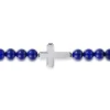 Discount Gabriel & Co. Sterling Silver and 8mm Lapis Beaded Bracelet with Cross