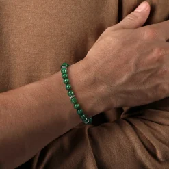 Hot Gabriel & Co. Sterling Silver and 8mm Malachite Beaded Bracelet