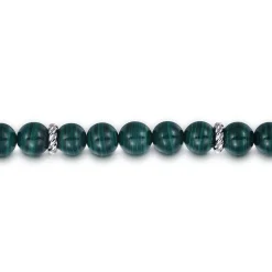 Hot Gabriel & Co. Sterling Silver and 8mm Malachite Beaded Bracelet
