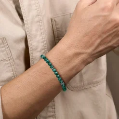 Online Gabriel & Co. Sterling Silver and 6mm Malachite Beaded Bracelet
