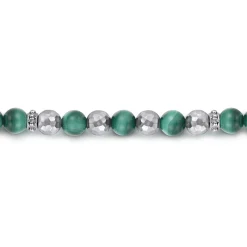 Outlet Gabriel & Co. 925 Sterling Silver and 6mm Malachite Beaded Bracelet