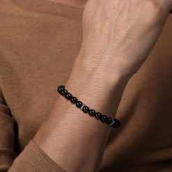 Best Gabriel & Co. Sterling Silver and 8mm Onyx Beaded Bracelet