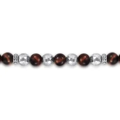 Clearance Gabriel & Co. 925 Sterling Silver and 6mm Tiger Eye Beaded Bracelet