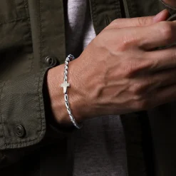 Gabriel & Co. 925 Sterling Silver Beaded Cross Bracelet