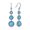 Outlet Gabriel & Co. 925 Sterling Silver Bezel Set Rock Crystal and Turquoise Graduating Drop Earrings