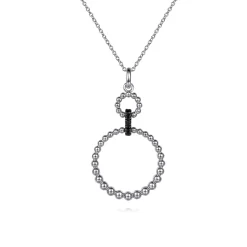 Discount Gabriel & Co. 925 Sterling Silver Black Spinel Bujukan Link Drop Necklace