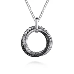 Best Gabriel & Co. 925 Sterling Silver Black Spinel Bujukan Link Pendant Necklace