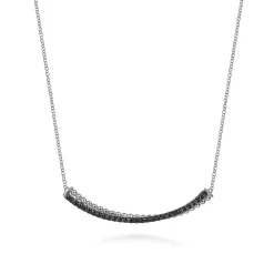 Best Gabriel & Co. 925 Sterling Silver Black Spinel Bujukan Bar Necklace