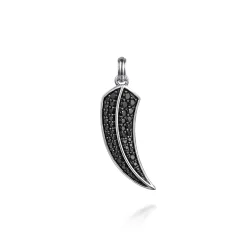 Discount Gabriel & Co. 925 Sterling Silver Black Spinel Horn Pendant