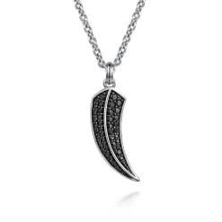 Discount Gabriel & Co. 925 Sterling Silver Black Spinel Horn Pendant