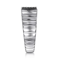 Clearance Gabriel & Co. Sterling Silver Black Spinel Mens Ring in High Polished Finish