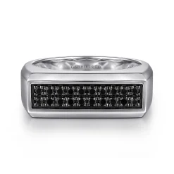 Hot Gabriel & Co. Sterling Silver Black Spinel Mens Ring in High Polish Finish