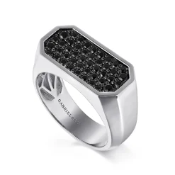Online Gabriel & Co. 925 Sterling Silver Black Spinel Pave Men's Ring