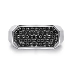 Online Gabriel & Co. 925 Sterling Silver Black Spinel Pave Men's Ring