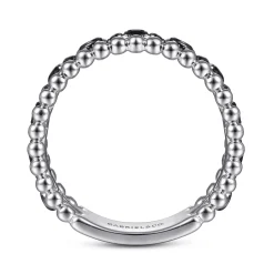 Gabriel & Co. 925 Sterling Silver Black Spinel Bujukan Easy Stackable Ladies Ring
