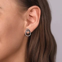 Outlet Gabriel & Co. 925 Sterling Silver Black Spinel Bujukan Link Stud Earrings