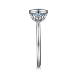Online Gabriel & Co. 925 Sterling Silver Blue Topaz and Diamond Ring