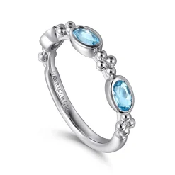 Outlet Gabriel & Co. 925 Sterling Silver Blue Topaz Fashion Ring-Bujukan