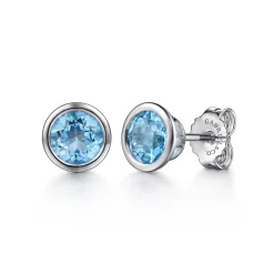 Online Gabriel & Co. 925 Sterling Silver Blue Topaz Stud Earrings
