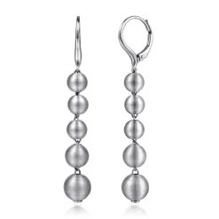 Sale Gabriel & Co. 925 Sterling Silver Brush Beads Drop Earrings