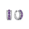 Discount Gabriel & Co. 925 Sterling Silver Bujukan Amethyst Huggie Earrings