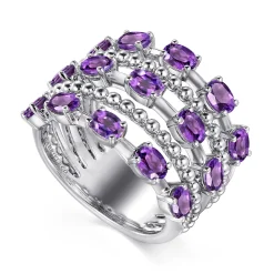 Online Gabriel & Co. 925 Sterling Silver Bujukan Amethyst Easy Stackable Ring