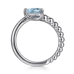 Clearance Gabriel & Co. 925 Sterling Silver Bujukan and Aquamarine Bypass Ring