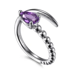 Outlet Gabriel & Co. 925 Sterling Silver Bujukan and Amethyst Bypass Ring